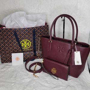 Tory Burch Set Convertible Tote Wristlet Wallet